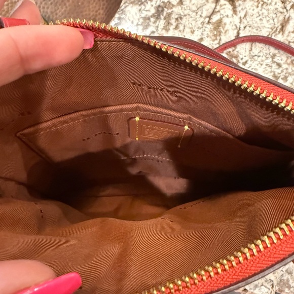 Coach Tan and Red Heart Crossbody Bag - Picture 5 of 6